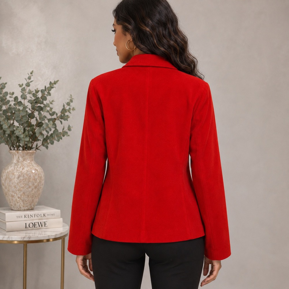 Vintage Harve Benard Red Satin Blazer Jacket Women's Size 10 Classic 90s Career - Picture 2 of 15
